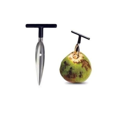 Imagem de Abridor de coco em metal com cabo em plastico - SQ Comercio e Distribu