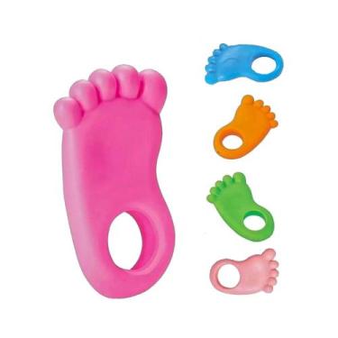 Imagem de Mordedor Brinquedo Infantil Bebê Macio Anti Stress Pezinho pais e filh