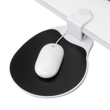 Imagem de EHO Grampo na plataforma de mouse, clipe giratório 360 graus, acessório ergonômico para bandeja de mouse, bandeja deslizante, adequado para mesa de 3,8 cm de espessura, para organizador de mesa de