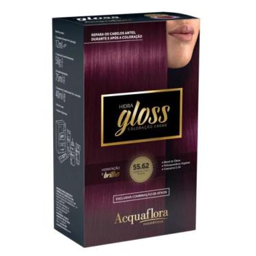 Imagem de Coloração Creme Acquaflora Kit Hidra Gloss 55.62 Castanho Claro Violin