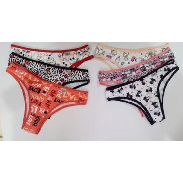 Imagem de Kit 6 Tangas Femininas Em Microfibra Lisa E Estampada - DANI LINGERIE,