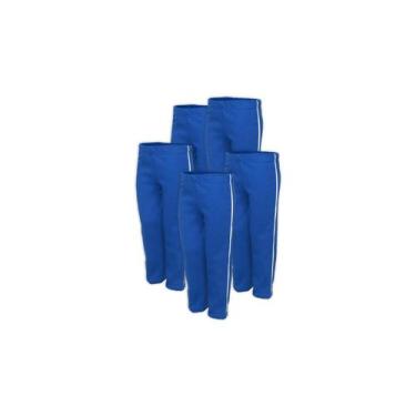 Imagem de Calça Moletom Infantil Masculina Punho Flanelada Kit 5 Azul Royal - De