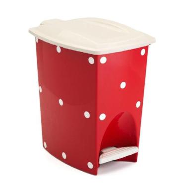 Imagem de Lixeira Plástica Cesto de lixo com Tampa e Pedal 7 Litros Colorida Dec