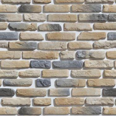 Imagem de Papel De Parede Tijolo A Vista Rústico Tons Cinza E Bege 3m - Leliz Pa