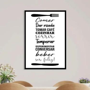 Imagem de Quadro Espaço Gourmet Comer Beber Sorrir 24x18cm - com vidro - Quadros