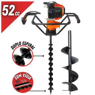 Imagem de KIT Perfurador de Solo Vulcan VPS520 2T 52CC 2,5CV com Broca 80x20cm +