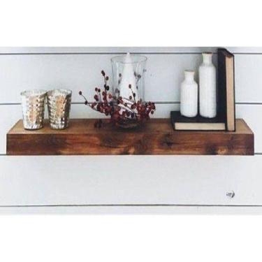 Imagem de Prateleira Com Suporte Invisível Madeira Maciça 50x15 - Loja do Pinho