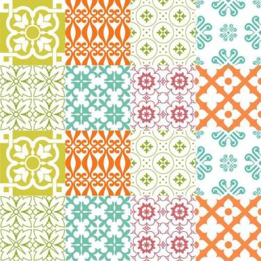 Imagem de Papel de Parede Azulejo abstrato 18883009 Rolo 0,58x3M - Adesivo BR