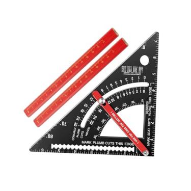 Imagem de Quadrado de Carpinteiro Ajustável de 7 Polegadas, Combinação de ângulo de 80 °, Quadrado de Viga Triangular Com 2 Lápis para Trabalhar Madeira (Imperial 6 polegadas)