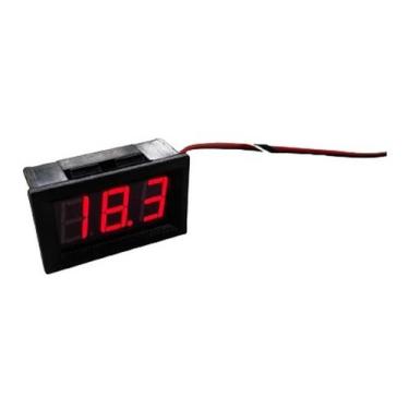Imagem de Voltímetro Digital Led Vermelho 12v 24v 2 Fios Automotivo - Tomzn
