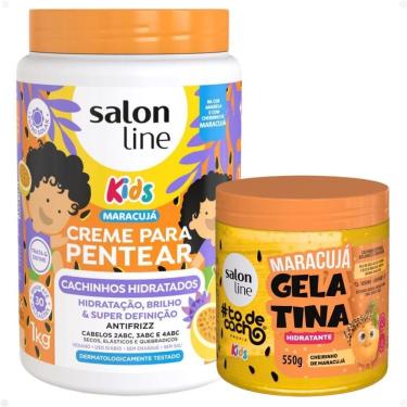 Imagem de Kit Salon Line Kids 1 Creme para Pentear e 1 Gelatina Hidratante Maracujá