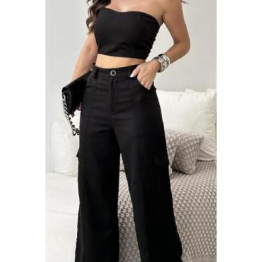 Imagem de Conjunto Feminino em Alfaiataria Calça Cargo e Top - Nifty Closet, Pre