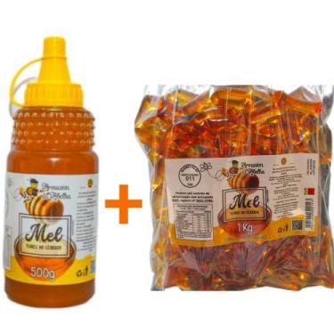 Imagem de Kit - Sachê de Mel Puro 1 Kg + Mel Puro 280g - Florada Silvestre - Arm