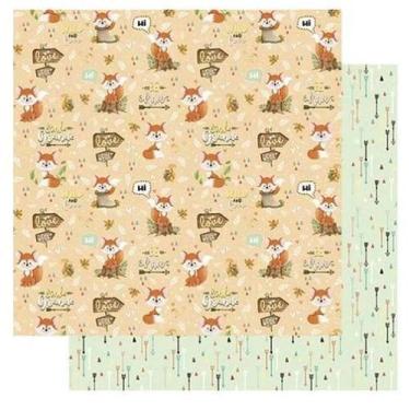 Imagem de Papel Scrapbook Dupla Face Raposa Sd-1085 30,5x30,5cm Litoarte
