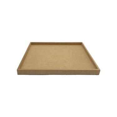 Imagem de Bandeja Retangular Lisa Simples 40x30x2 Mdf Madeira - ATACADÃO DO ARTE