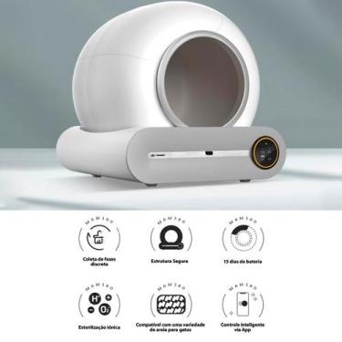 Imagem de Caixa de Areia Inteligente Automático Para Gatos Anti Odor C/ APP Sens