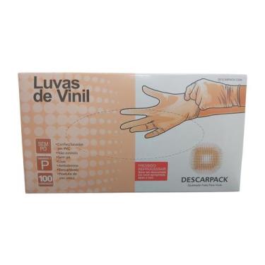 Imagem de Luva De Vinil Sem Pó Descartável Descarpack Tamanho P 100un