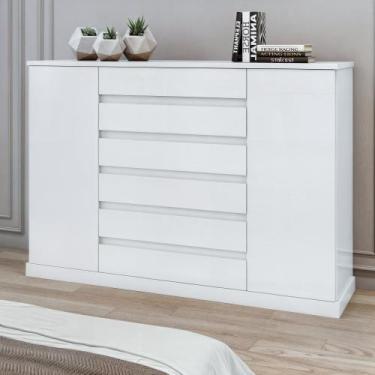 Imagem de Cômoda 2 Portas 7 Gavetas 3 Prateleiras Vedra - Móveis Lopas