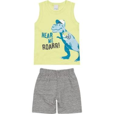 Imagem de Conjunto infantil regata malwee kids menino 4-6-8, Verde com mescla, 8