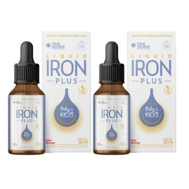 Imagem de Kit 2 Liquid Iron PLUS Baby Kids Ferro Multivitamínico TrueSource 30ml