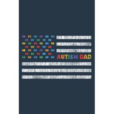 Imagem de Autism Awareness USA Flag Father Autistic Kids Awareness Dad: Study Notebook, 6 x 9 inches, 120 pages