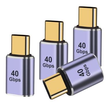Imagem de XIITIA 4 adaptadores USB C macho para fêmea, conector USB C macho para fêmea, extensor de adaptador USB tipo C suporta 100W, 40Gbps, 8K @60Hz para Steam Deck, MacBook, Thunderbolt etc