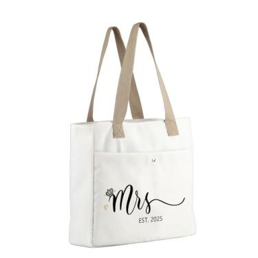 Imagem de MBMSO Future Mrs 2024 Bride Tote Bag Wedding Bridal Shower Gifts for Bride to be Bachelorette Engagement Gifts Shoulder Bag, Bolsa 25mrs, Large