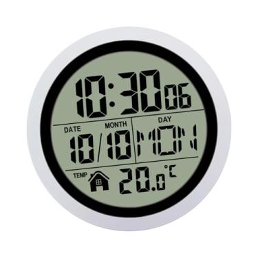 Imagem de Generic Relógio de parede digital para chuveiro, relógio de parede interno prático e pequeno para cozinha e quarto, Prata