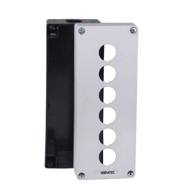 Imagem de Caixa Plástica Tipo Botoeira Vazia - Branca - Modelo BX1 BX1/6 com 6 Furos 22mm