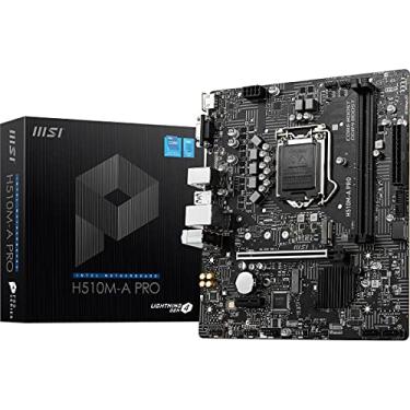 Imagem de MSI Placa mãe H510M-A PRO ProSeries (mATX, Intel Core 11ª/10ª geração, soquete LGA 1200, DDR4, PCIe 4, compartimento M.2, USB 3.2 geração 1, LAN 2.5G, D-SUB/HDMI)