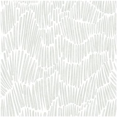 Imagem de Theper Papel de parede verde 43 cm × 395 cm papel de parede listrado moderno papel de parede removível boho papel de parede autoadesivo para quarto impermeável papel de contato branco e verde filme de