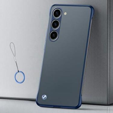 Imagem de Para Samsung Galaxy S23 Ultra Frameless Ring Case para Samsung S23 Plus S10 5G Note 10 Plus Translúcido Matte PC Hard, Azul, Z, para SAM S24