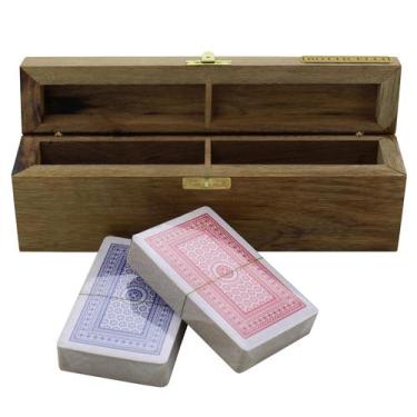 Imagem de Estojo / Porta Baralho em Madeira p/ 2 Unidades - Cód. 31 - BOTTICELLI