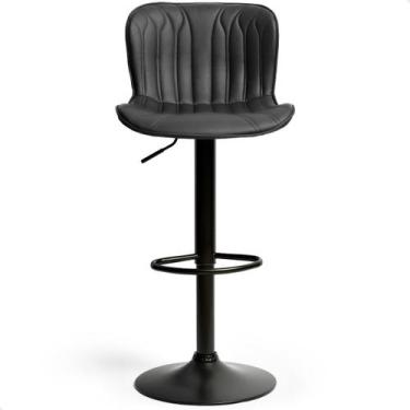 Imagem de Banqueta Alta Para Cozinha Estofada Giratória Encosto Bar prime.office