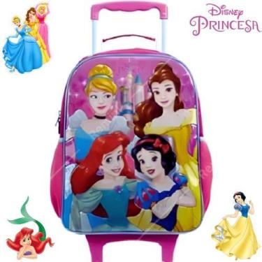 Imagem de Mochila Escolar com Rodinha Infantil Princesas da Disney Xeryus