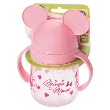 Imagem de Caneca Treinamento com canudo de silicone retrátil Minnie Rosa 350 ml Plasútil