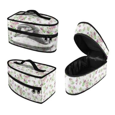 Imagem de Rchsomd Estojo de ferro a vapor com estampa floral, organizador de vaporizador, portátil, bolsa de armazenamento de ferro com alça com zíper, estojo de viagem acessórios de ferro, apenas capa