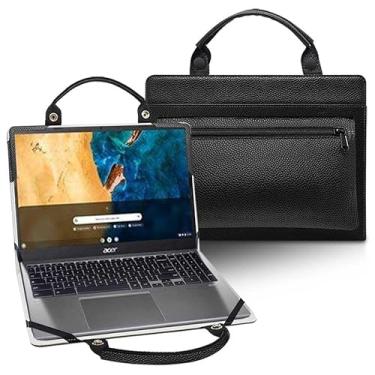 Imagem de Capa para laptop Acer Aspire Vero 15 AV15-53P AV15-53P-52PG AV15-53P-77V9 AV15-53P-71Z7 com bolsa portátil com alça de bolsa, preta