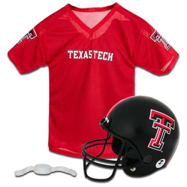 Imagem de Franklin Sports Conjunto de capacete e jérsei de futebol americano NCAA Kids - uniforme universitário para meninos e meninas - fantasia de brinquedo com logotipos e cores oficiais do time