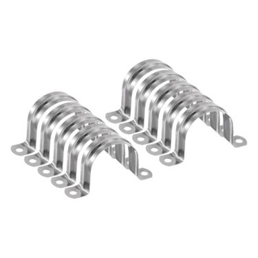 Imagem de HARFINGTON 30 braçadeiras de conduíte de 45 mm, braçadeira de tubo M45 U, correia rígida de aço inoxidável, suporte em forma de U com dois furos para fixação de fio de mangueira de tubo