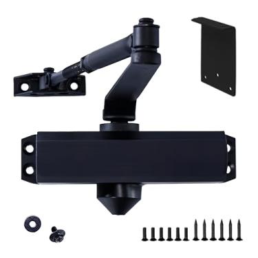 Imagem de Miko Group Fechador de Porta Automático Miko- Hidráulico, Serviço Médio/Pesado, Comercial/Para Casa, Fecho de Porta Ajustável Silencioso Automático Suave, Grau/Tamanho 3, Interior- (3, Preto)