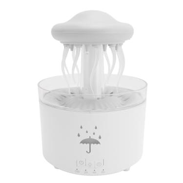 Imagem de Umidificador Rain Cloud, 300ml Difusor de gotejamento de água da chuva silencioso Umidificador com 7 cores LED Night Light & Timer Controle remoto, Umidificadores de ar