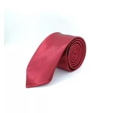 Imagem de Gravata Barata Semi Slim Importada Varias Cores - MinyMix, Vermelho bo