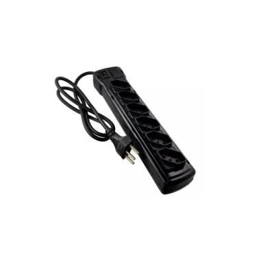 Imagem de Filtro de Linha Plastico Preto - Fiolux, 6 Tomadas