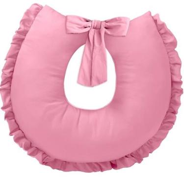 Imagem de Almofada de Amamentação do Bebê Tecido Liso com Refil Interno - Brandy