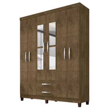 Imagem de Guarda Roupa Casal Espelho 6P 2G Moden 150 cm Malbec INCP