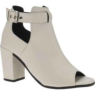 Imagem de Sandália Feminina Ankle Boot Salto Alto Grosso Fecho Fivela - Lazzlu, 