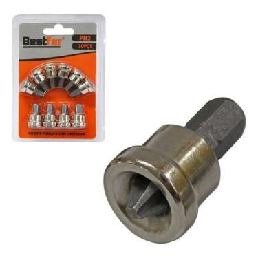 Imagem de Bits Ponteira Philips Ph2 Com Limitador 10 Peças Parafusadeira - Bestf