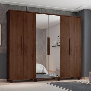 Imagem de Guarda Roupa rv Móveis Canadá com 6 Portas, 4 Gavetas e Espelho