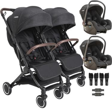 Imagem de Carrinho Sprint ii Preto para Gemeos Kiddo com 2 Bebe Conforto